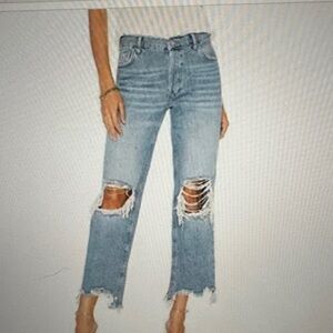 We The Free Maggie Light Blue Distressed Ankle Jeans